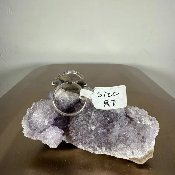 Sterling Silver Ring Gray Labradorite Teardrop Gemstone Elegant Jewelry Size 7 - Picture 3 of 5